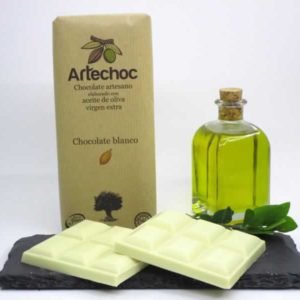 Tableta de chocolate blanco artesano con aceite de oliva virgen extra (AOVE) 105 g  - Artechoc