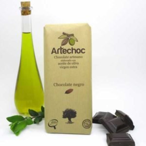 Tableta de chocolate negro artesano con aceite de oliva virgen extra (AOVE) 105 g  - Artechoc