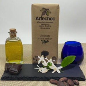 Tableta de chocolate negro artesano con aceite de oliva virgen extra (AOVE) sabor azahar 105 g  - Artechoc
